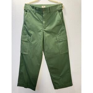 J Crew Womens Cargo Pants Ripstop Olive Green 28 High Rise Straight New